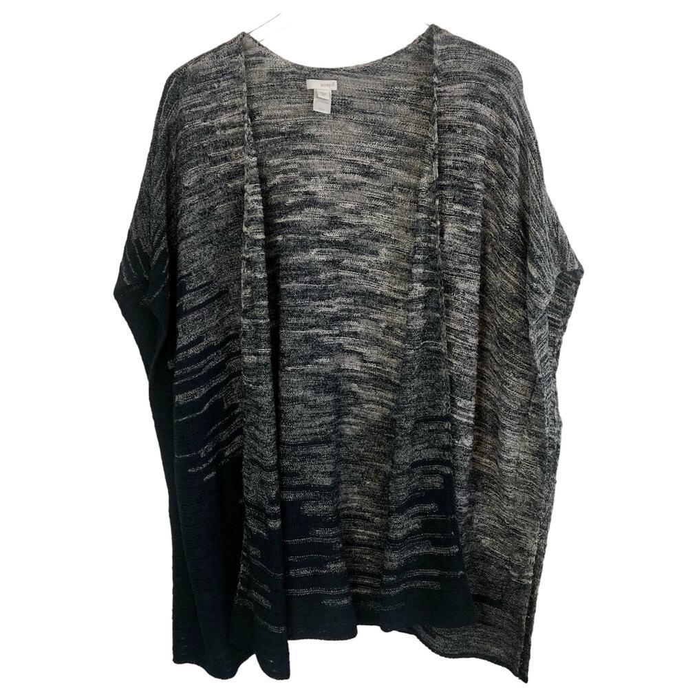 Pure Jill J. Jill Size Medium/Large Gray & Black Gradient Cardigan Short Sleeve